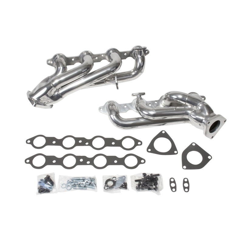BBK 99-04 GM Truck SUV 4.8 5.3 Shorty Tuned Length Exhaust Headers - 1-3/4 Silver Ceramic-thumbmail-2