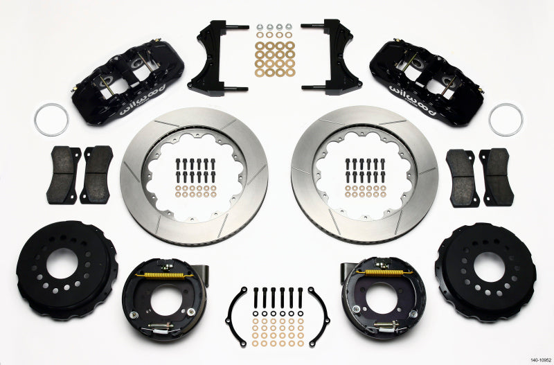 Wilwood AERO4 Rear P-Brake Kit 14.00in Ford 8.8 w/2.5in Offset-5 Lug-thumbmail-1