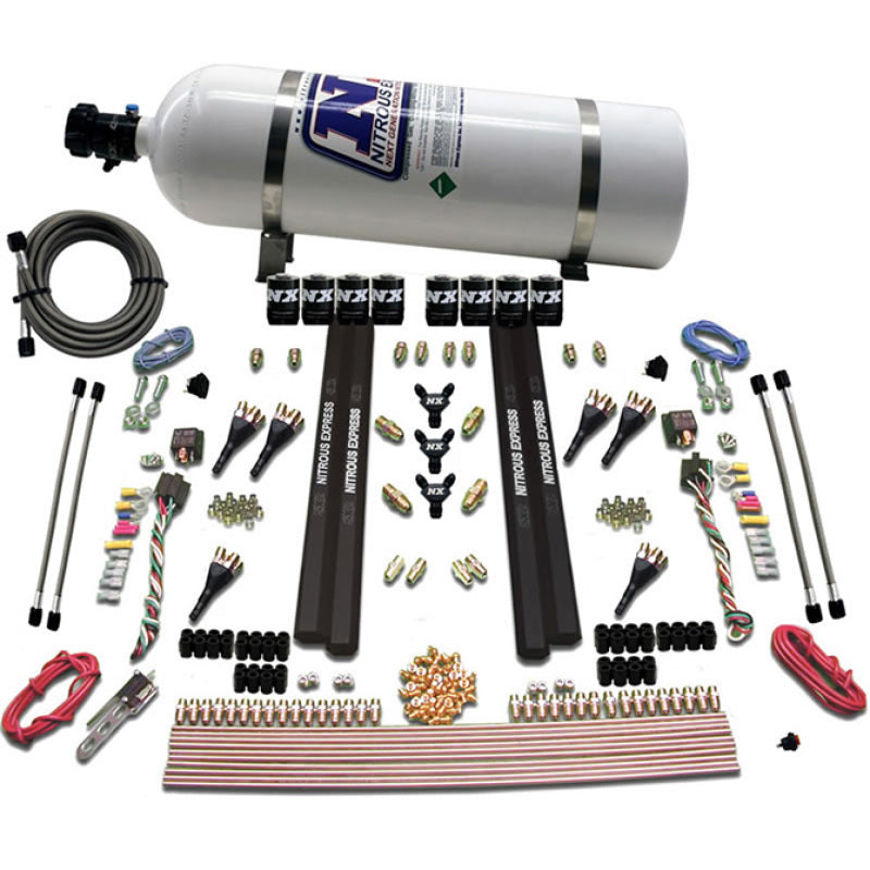 Nitrous Express 6 Cyl SX2 Dual Stage Nozzle Nitrous Kit w/15lb Bottle-thumbmail-2