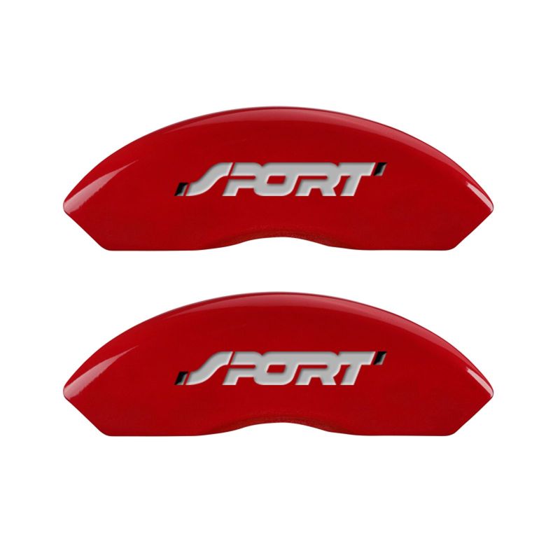 MGP 4 Caliper Covers Engraved Front & Rear No bolts/Sport Red finish silver ch-thumbmail-2