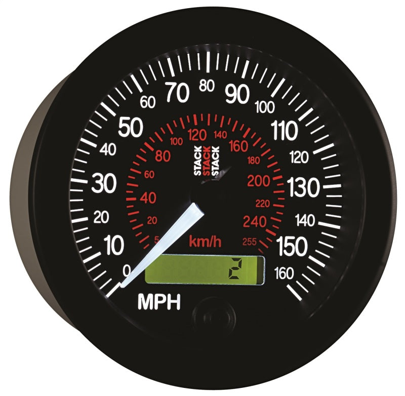 Autometer Stack Instruments 88MM 0-160 MPH / 260 KM/H Programmable Speedometer - Black-thumbmail-4