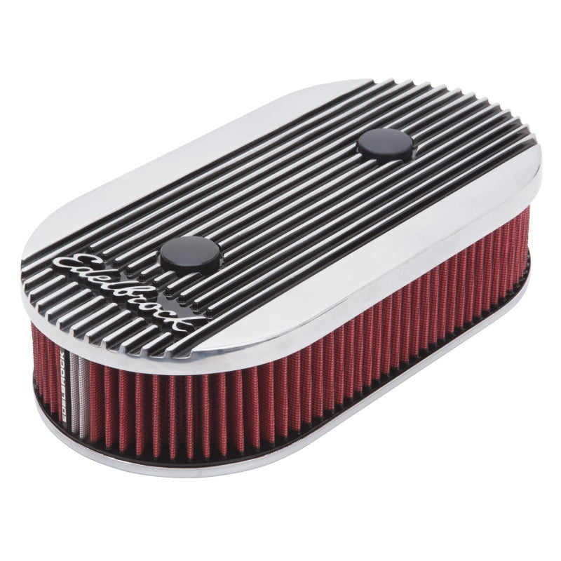 Edelbrock Air Cleaner Elite II Oval Dual-Quad Carbs 2 5In Red Element Polished-thumbmail-7