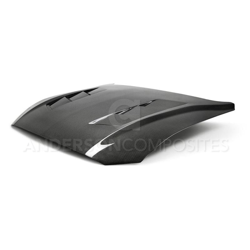 Anderson Composites 2018 Ford Mustang GT Type-SA Style Heat Extractor Double Sided Carbon Fiber Hood-thumbmail-6
