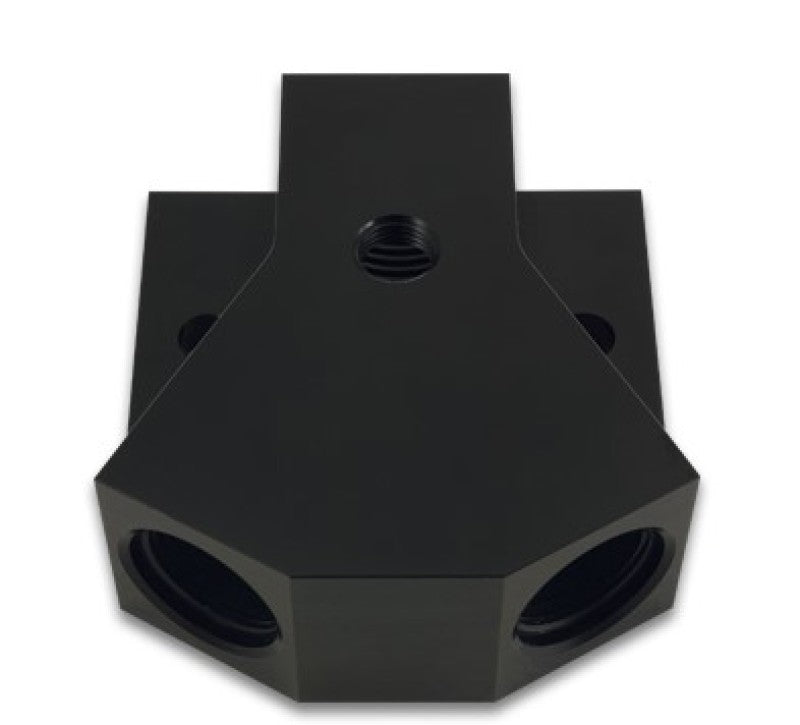 Vibrant Billet Aluminum Y-Block Fitting with 1/8in NPT Port -8AN x Dual -8AN ORB-thumbmail-2