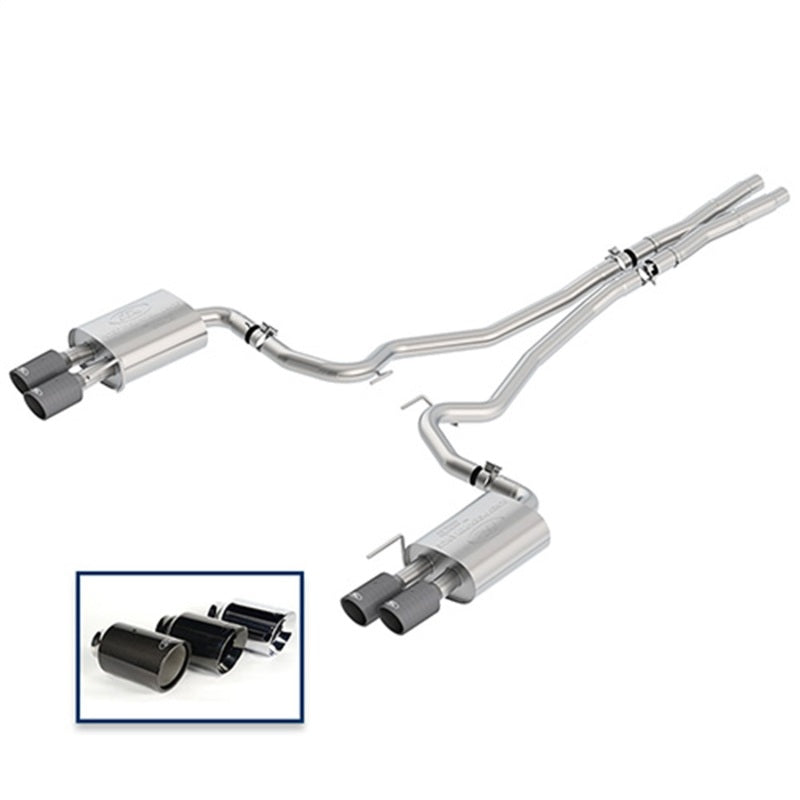 Ford Racing 2018+ Mustang GT 5.0L Cat-Back Extreme Exhaust System w/ Quad Carbon Fiber Tips-thumbmail-1