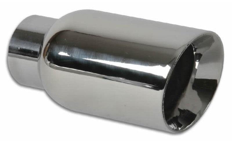 Vibrant 2.5in ID Single 4in OD Round SS Exhaust Tip (Double Wall Angle Cut)-thumbmail-2
