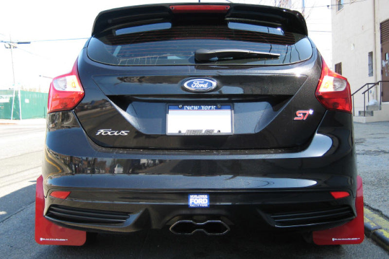 Rally Armor 12-19 Ford Focus ST / 16-19 RS Red Mud Flap w/ White Logo-thumbmail-2