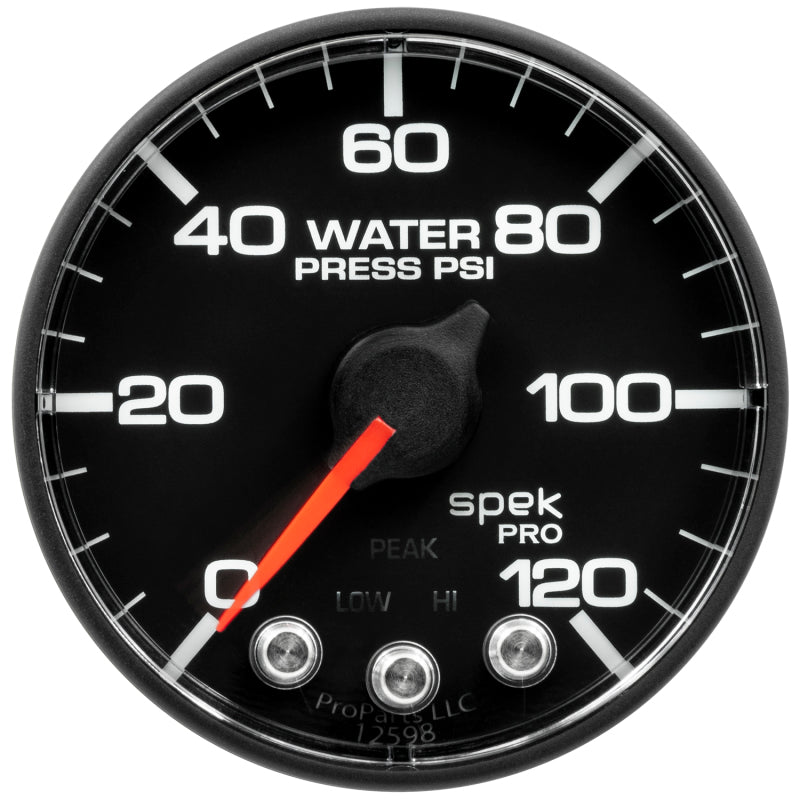 Autometer Spek-Pro Gauge Water Press 2 1/16in 120psi Stepper Motor W/ Peak & Warn-thumbmail-1