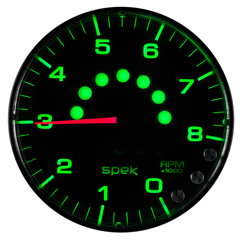 Autometer Spek-Pro Gauge Tachometer 5in 8K Rpm W/Shift Light & Peak Mem Black/Black-thumbmail-4