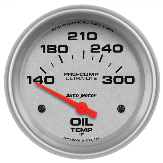 Autometer Ultra-Lite 66.7mm Short Sweep Electronic 140-300 Degree Oil Temperature Gauge