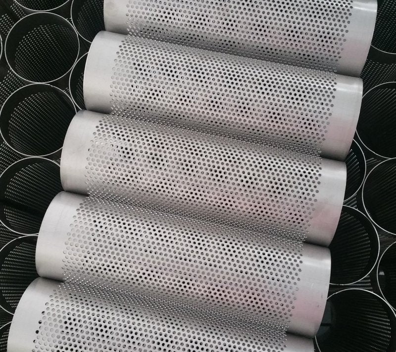 Ticon Industries 18.11in OAL 3.15in Perforated Titanium Punch Tube-thumbmail-1