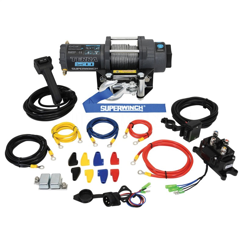 Superwinch 2500 LBS 12V DC 3/16in x 40ft Steel Rope Terra 2500 Winch - Gray Wrinkle-thumbmail-7