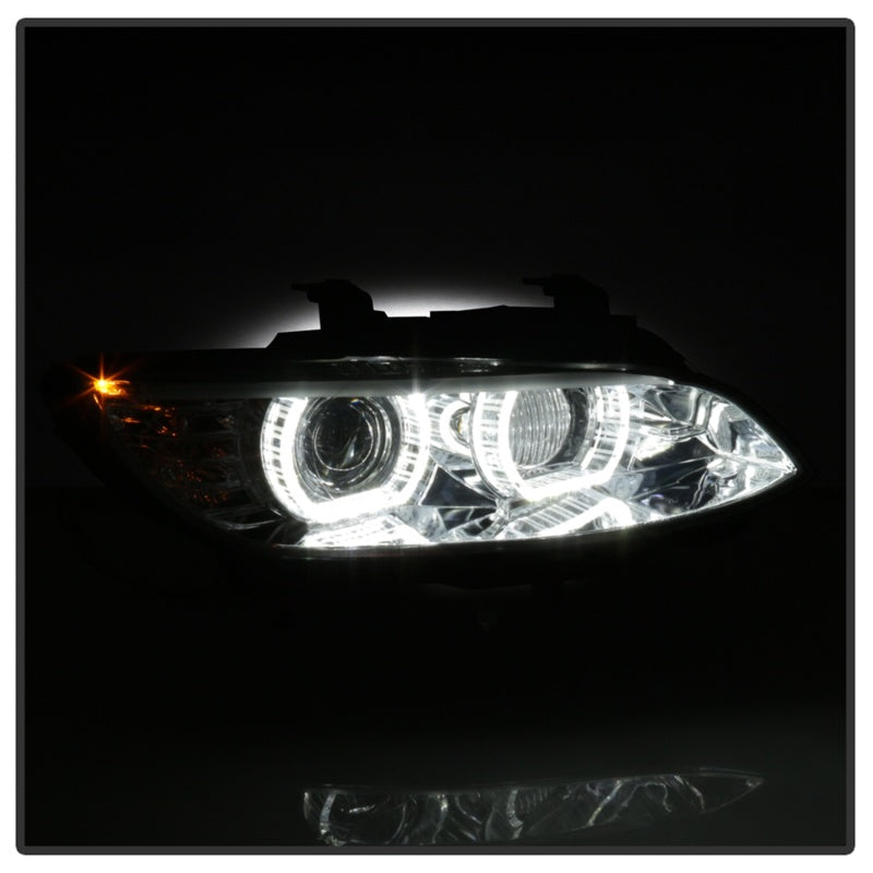 Spyder 08-10 BMW F92 3 Series Proj Headlight - High Beam H3 DRL LED - Chrome - PRO-YD-BMWE9208-DRL-C