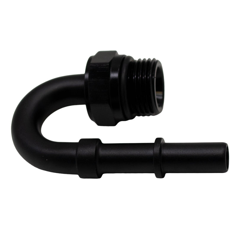 DeatschWerks 8AN ORB Male to 3/8in Male EFI Quick Connect Adapter 180-Degree - Anodized Matte Black-thumbmail-2