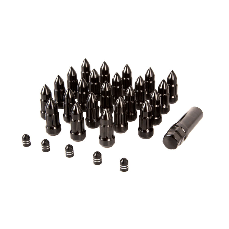 Rugged Ridge Bullet Lug Nut and Valve Stem Cap Kit Black 1/2-20-thumbmail-2