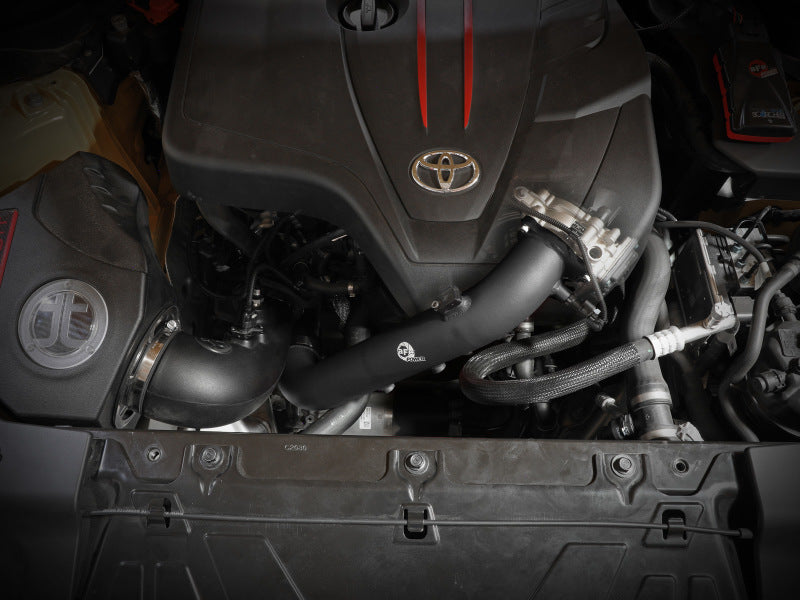 aFe BladeRunner Black 2-3/4in Aluminum Charge Pipe 2021 Toyota Supra GR (A90) I4-2.0L (t) B48-thumbmail-2