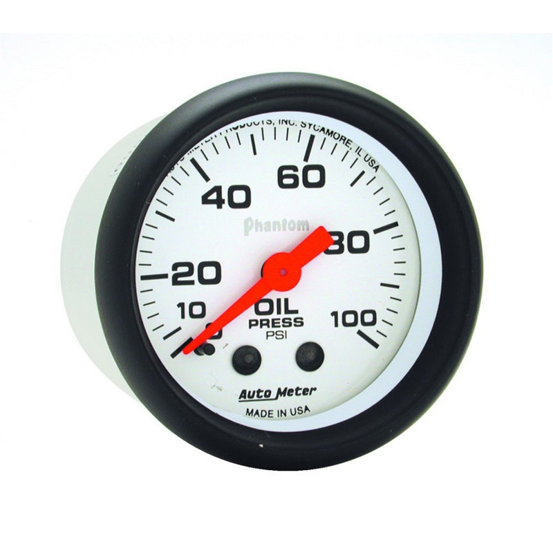Autometer Phantom 52mm 0-100 PSI Mechanical Oil Pressure Gauge-thumbmail-2