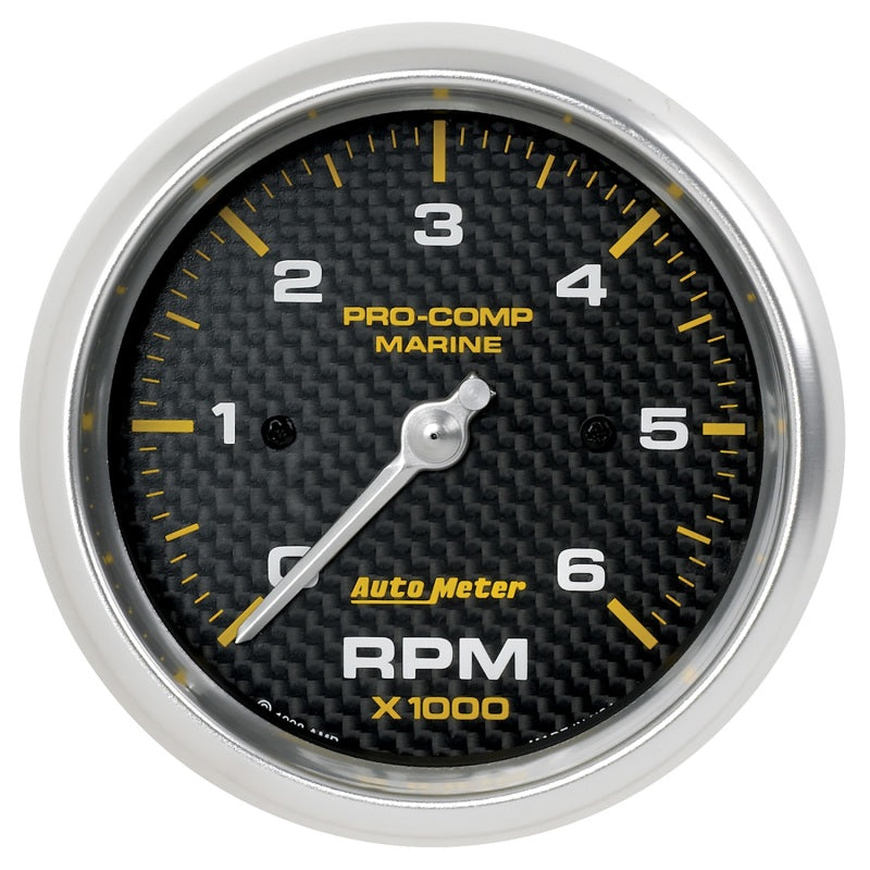 Autometer Marine Carbon Fiber Ultra-Lite Gauge 3-3/8in Tachometer 6K RPM-thumbmail-1