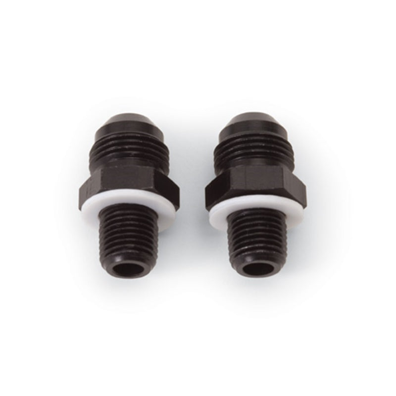 Russell Performance -8 AN to 4L80 Transmission Ports Adapter Fittings (Qty 2) - Black Zinc-thumbmail-8