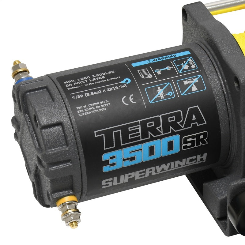 Superwinch 3500 LBS 12V DC 7/32in x 32ft Synthetic Rope Terra 3500SR Winch - Gray Wrinkle-thumbmail-5