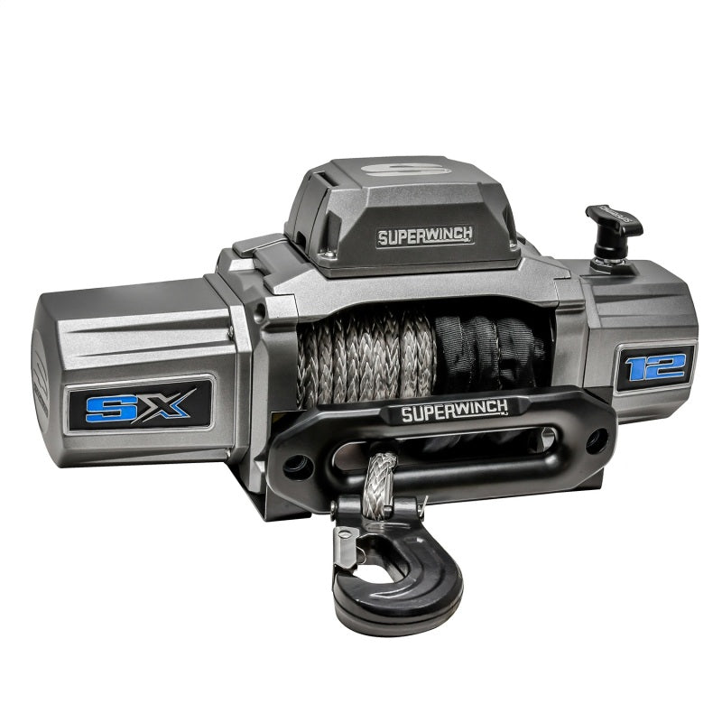 Superwinch 12000 LBS 12V DC 3/8in x 80ft Synthetic Rope SX 12000SR Winch - Graphite-thumbmail-5
