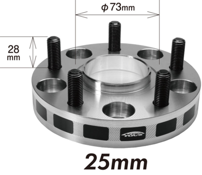 Project Kics 25mm Thick 12x1.25 56mm Hub 5-100 Wide Tread Spacers-thumbmail-1