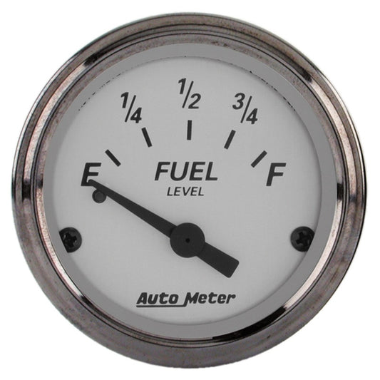 AutoMeter Gauge Fuel Level 2-1/16in. 0 Ohm(e) to 90 Ohm(f) Elec American Platinum