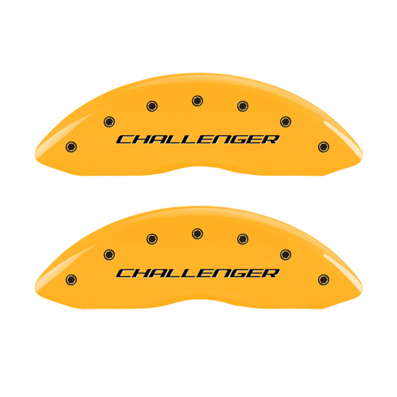 MGP 4 Caliper Covers Engraved Front & Rear Block/Challenger Yellow finish black ch-thumbmail-3