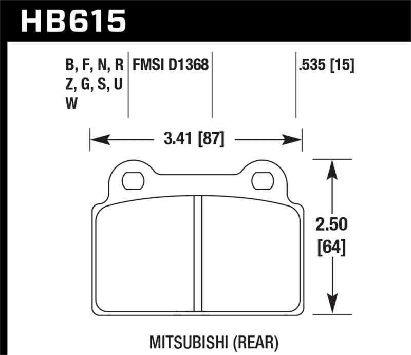 Hawk EVO X HP+ Street Rear Brake Pads-thumbmail-2