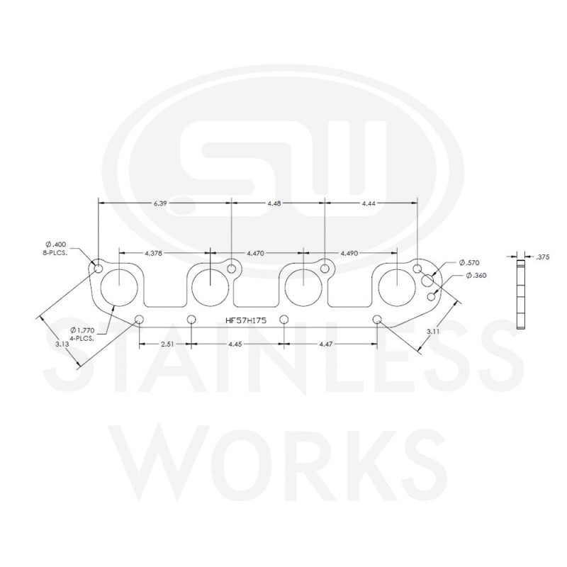 Stainless Works Hemi 5.7L Round Port Header 304SS Exhaust Flanges 1-3/4in Primaries-thumbmail-1
