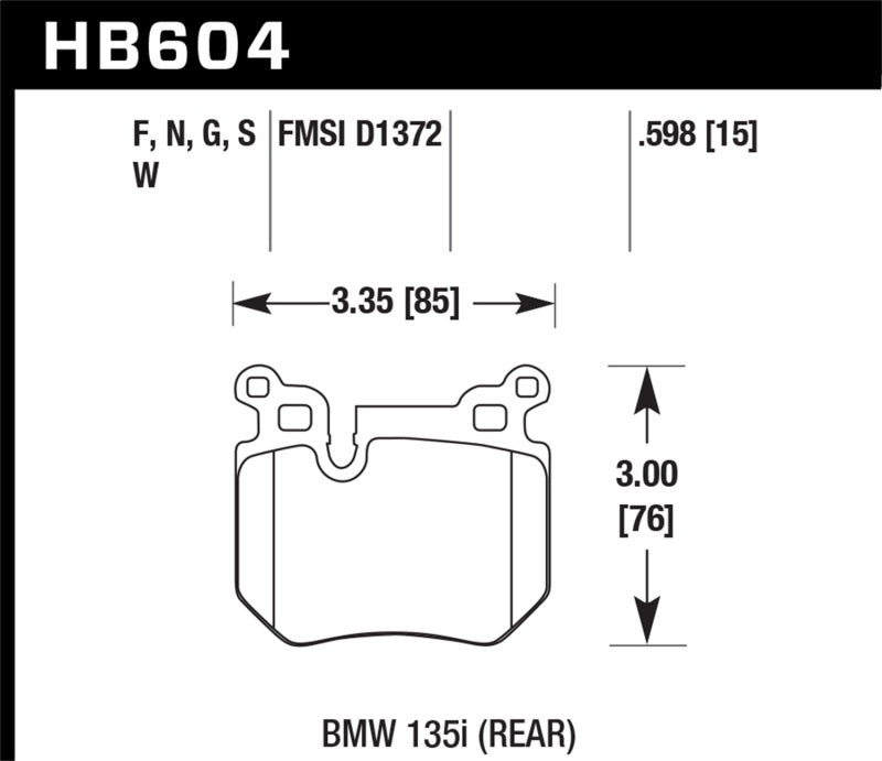 Hawk BMW 135i HPS Street Rear Brake Pads-thumbmail-8