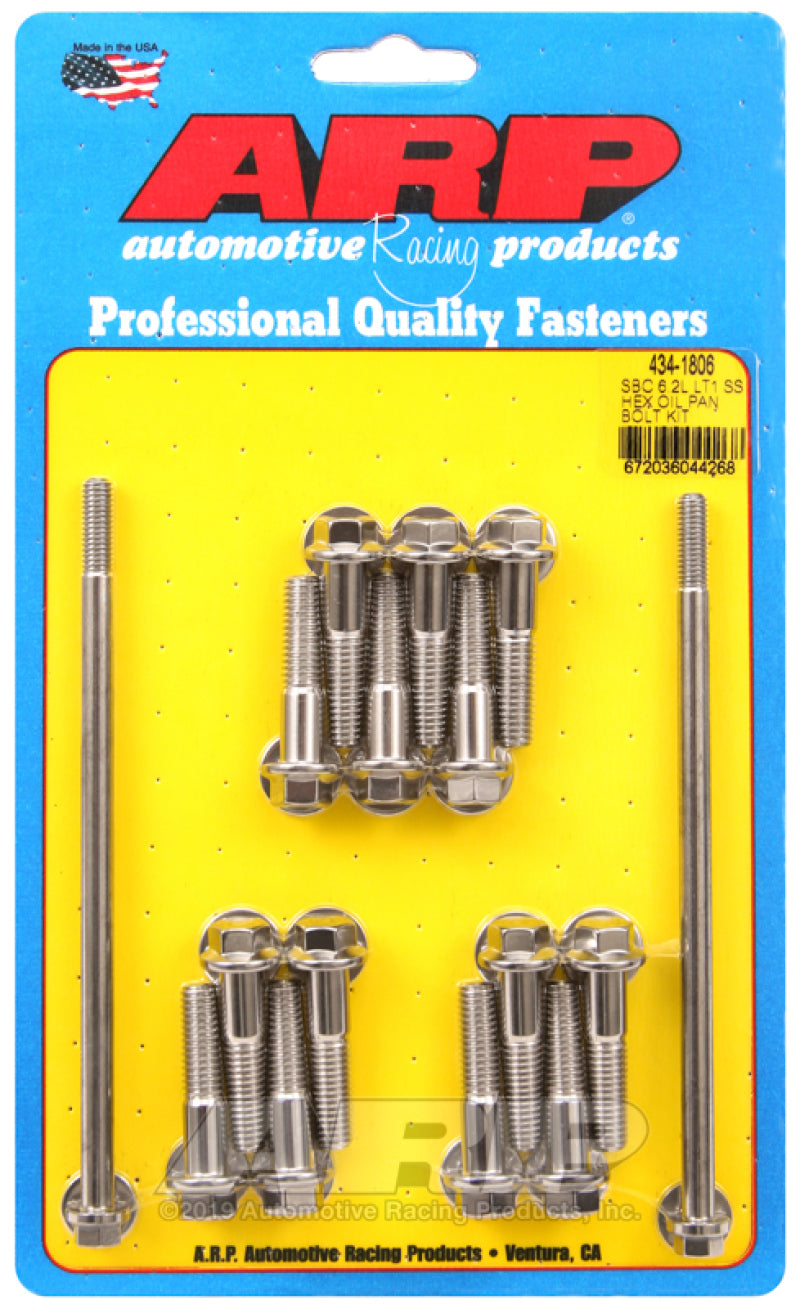 ARP Chevy LT1 6.2L Oil Pan Hex Stainless Steel Bolt Kit-thumbmail-1