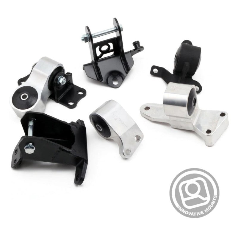 Innovative 06-11 Honda Civic Si K-Series Silver Billet Aluminum Mounts 95A Bushings (Not K24 Trans)-thumbmail-1