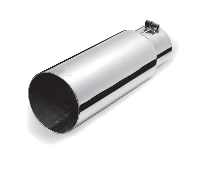 Gibson Round Single Wall Straight-Cut Tip - 3in OD/2.5in Inlet/8in Length - Stainless-thumbmail-1