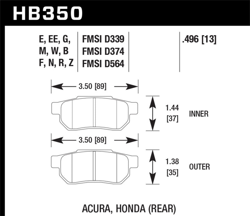 Hawk Honda/Acura ER-1 Endurance Racing Rear Brake Pads-thumbmail-3