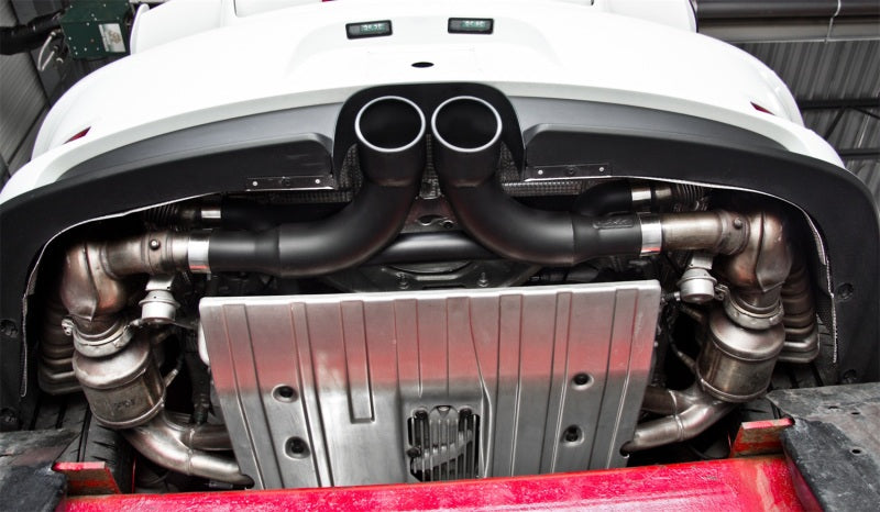 MBRP 14-15 Porsche GT3/GT3RS 3in Center Muffler Bypass 4in Tips - Black Coated-thumbmail-6