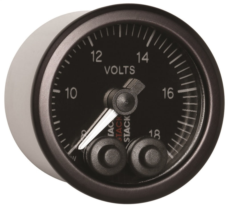 Autometer Stack 52mm 8-18V Pro-Control Battery Voltage Gauge -Black-thumbmail-2