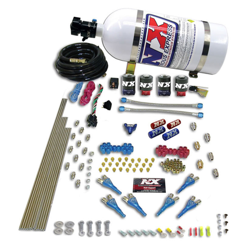 Nitrous Express Pro-Shk/Alc 4 Solenoids Nitrous Kit (250-650HP) w/10lb Bottle-thumbmail-1