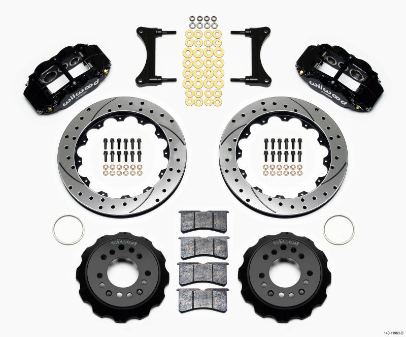 Wilwood Narrow Superlite 6R Front Hat Kit 12.88in Drilled 93-96 Mazda RX7-thumbmail-2