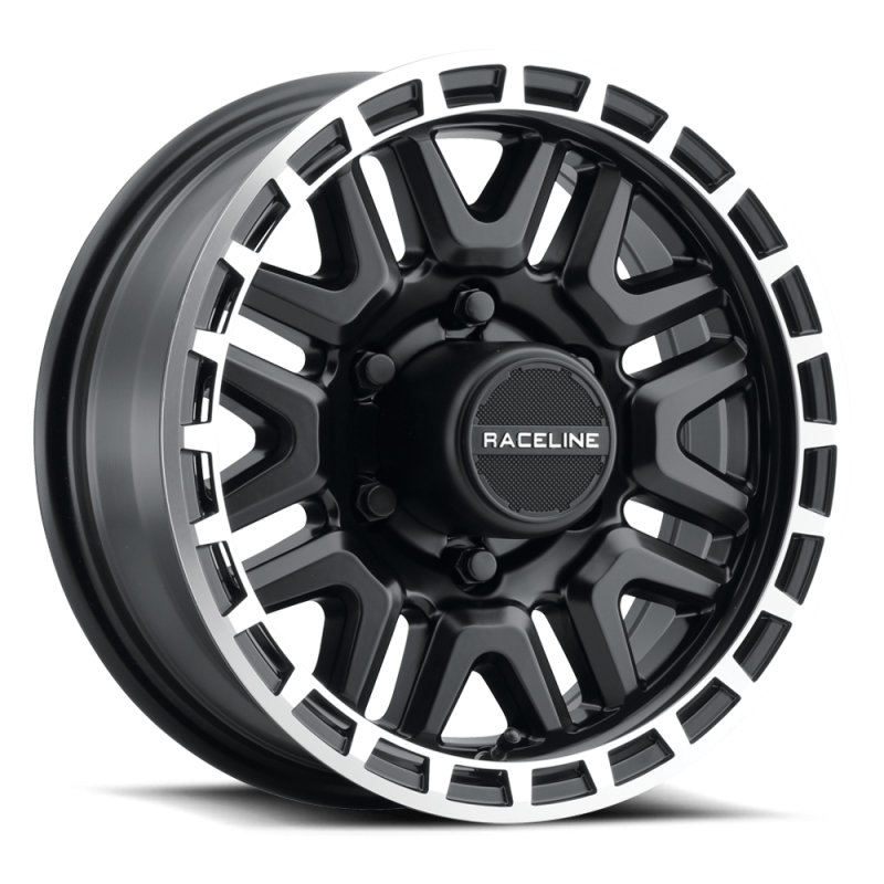 Raceline 953BM Krank 15x5in / 5x114.3 BP / 0mm Offset / 3.19mm Bore - Black & Machined Wheel-thumbmail-1