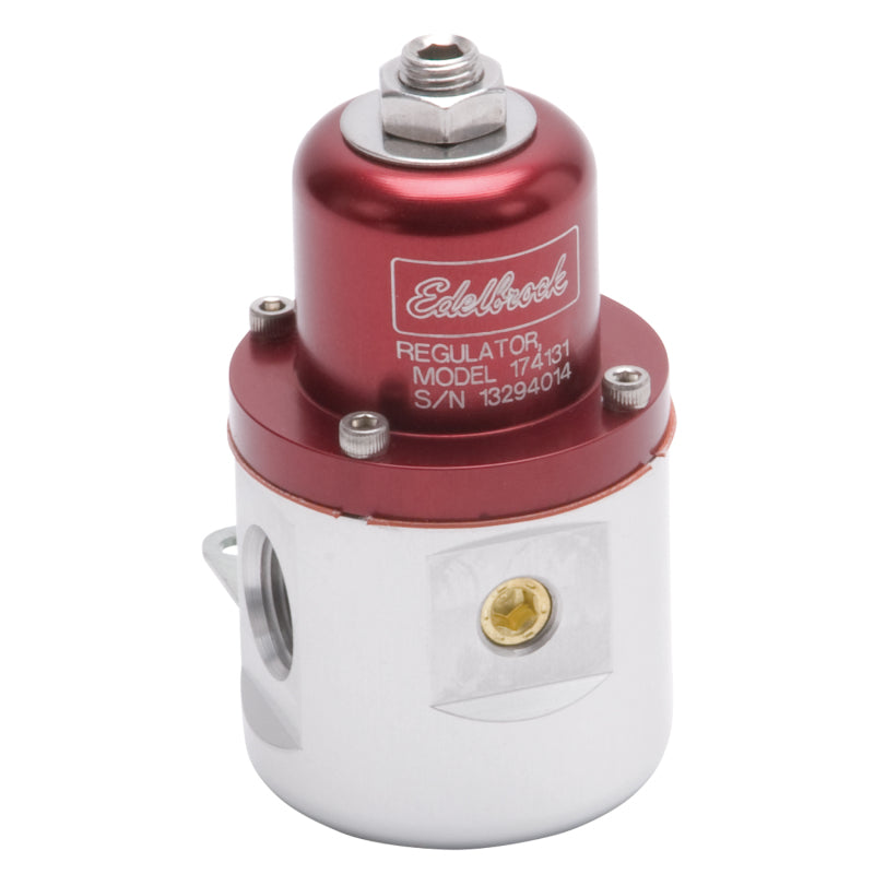 Edelbrock Fuel Pressure Regulator Carbureted 160 GPH 5-10 PSI 3/8In In/Out 3/8In Return Red/Clear-thumbmail-2