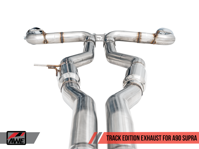 AWE Tuning 2020 Toyota Supra A90 Track Edition Exhaust - 5in Chrome Silver Tips-thumbmail-7