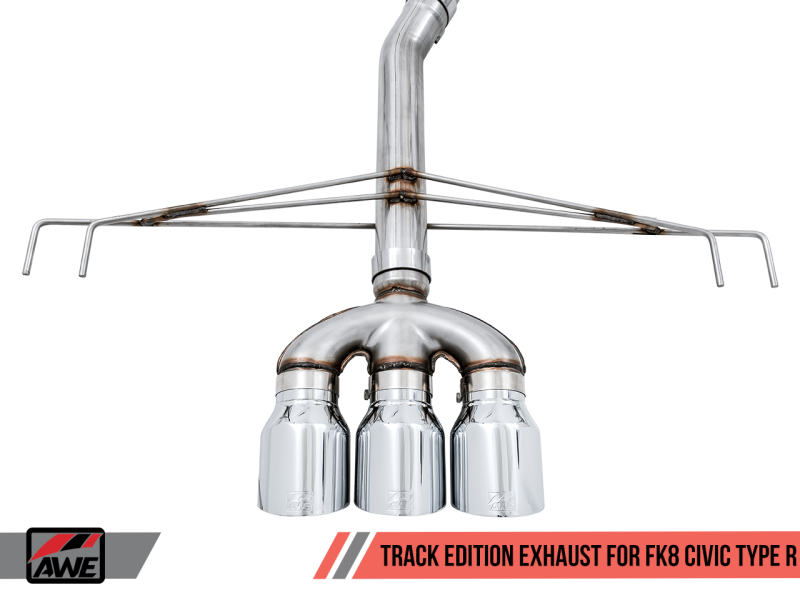 AWE Tuning 2017+ Honda Civic Type R Track Edition Exhaust w/Front Pipe & Triple Chrome Silver Tips-thumbmail-4