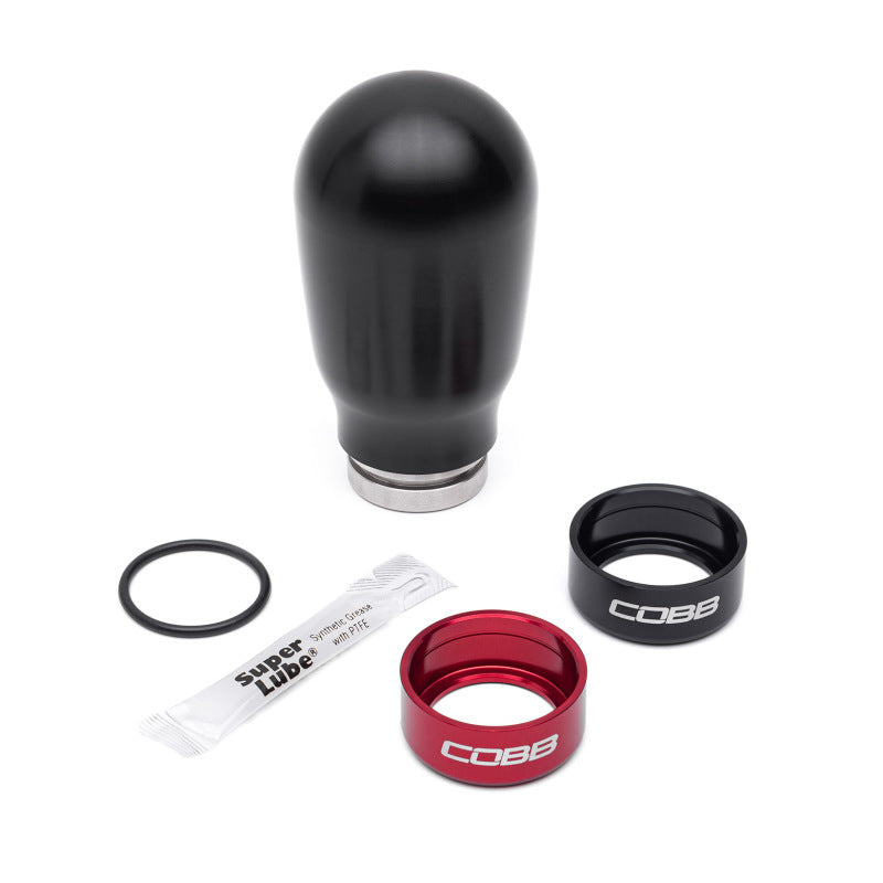 Cobb Subaru 6-Speed Tall Weighted COBB Shift Knob - Black (Incl. Both Red + Blk Collars)-thumbmail-2