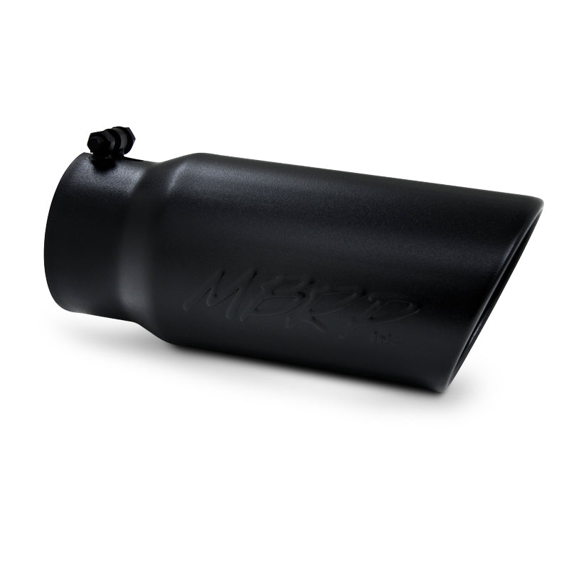 MBRP Universal Tip 5 O.D. Angled Rolled End 4 inlet 12 length - Black Finish-thumbmail-1