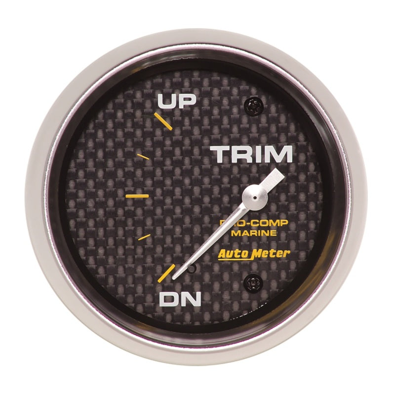 Autometer Marine Carbon Fiber Gauge 2-5/8in Electric Trim Level Gauge 0OHM Down - 90OHM Up-thumbmail-1