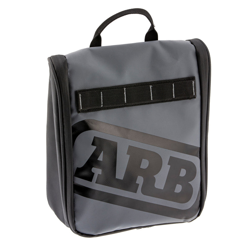 ARB Toiletries Bag Charcoal Finish w/ Red Highlights PVC Outer Shell Mesh Pockets Mirror-thumbmail-2
