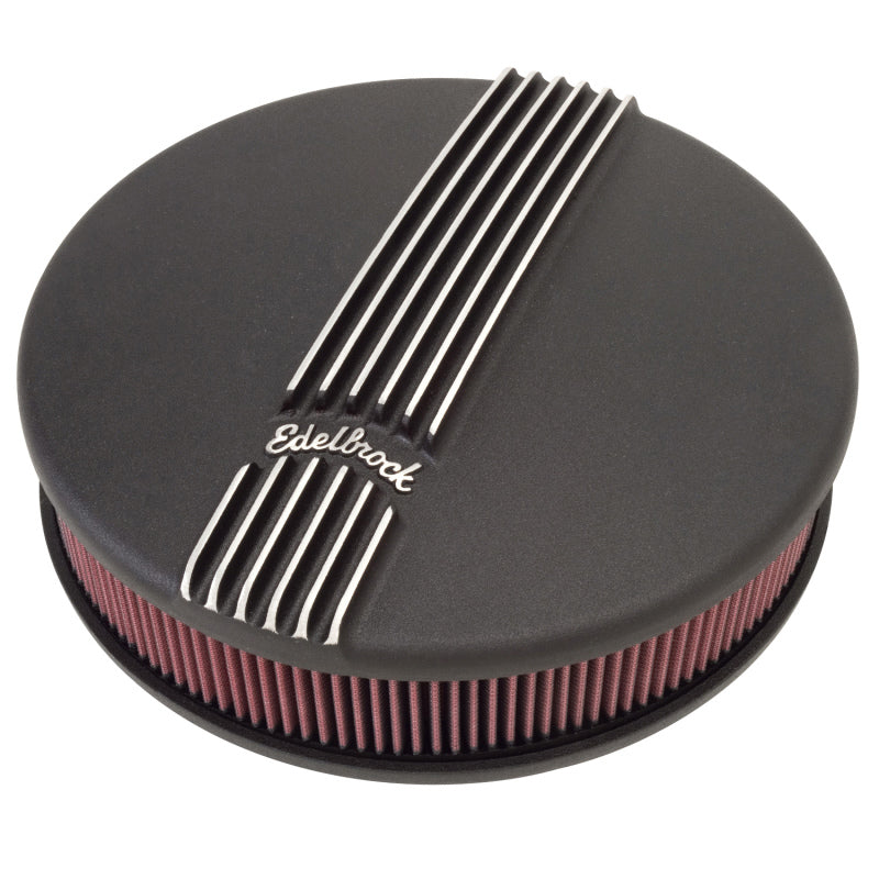 Edelbrock Air Cleaner Classic Series Round Aluminum Top Cloth Element 14In Dia X 3 9In Black-thumbmail-2