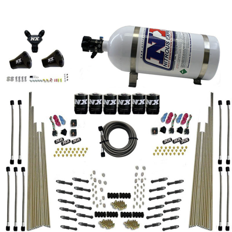 Nitrous Express 8 Cyl Dry Direct Port Three Stage 6 Solenoids Nitrous Kit (200-600HP) w/10lb Bottle-thumbmail-2