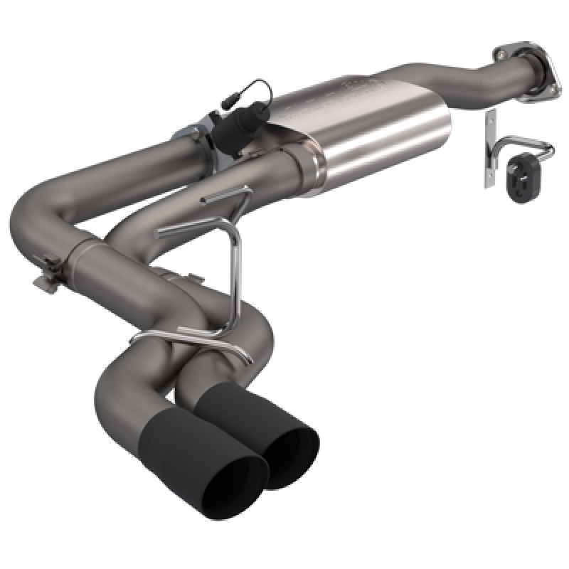 QTP 15-18 Ford F-150 CC/EC Standard Bed 304SS Screamer Cat-Back Exhaust w/3.5in Black Tips-thumbmail-3